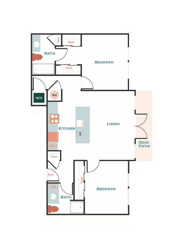 2x2 B1 4-110 floor plan